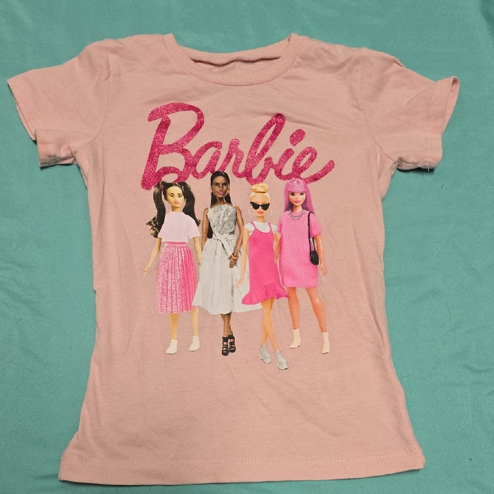 Barbie Pink Glitter Graphic Tee for Kids